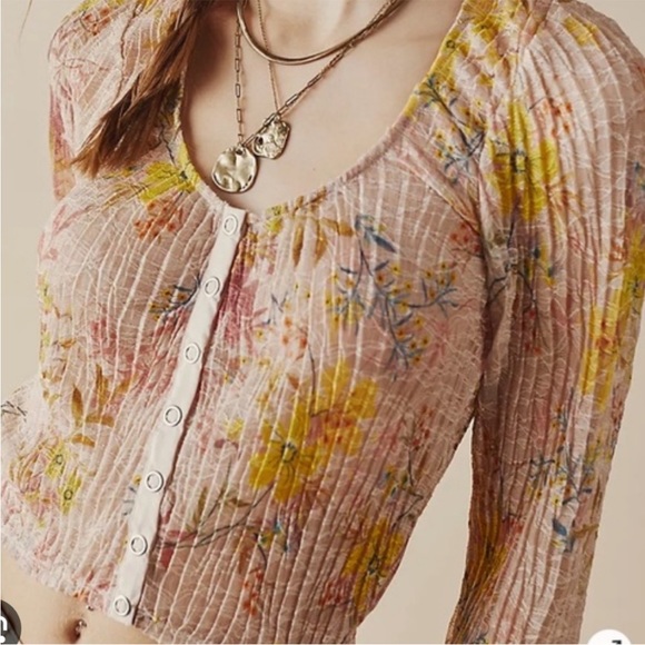 Free People Angelina Lace Floral Top - Picture 3 of 6